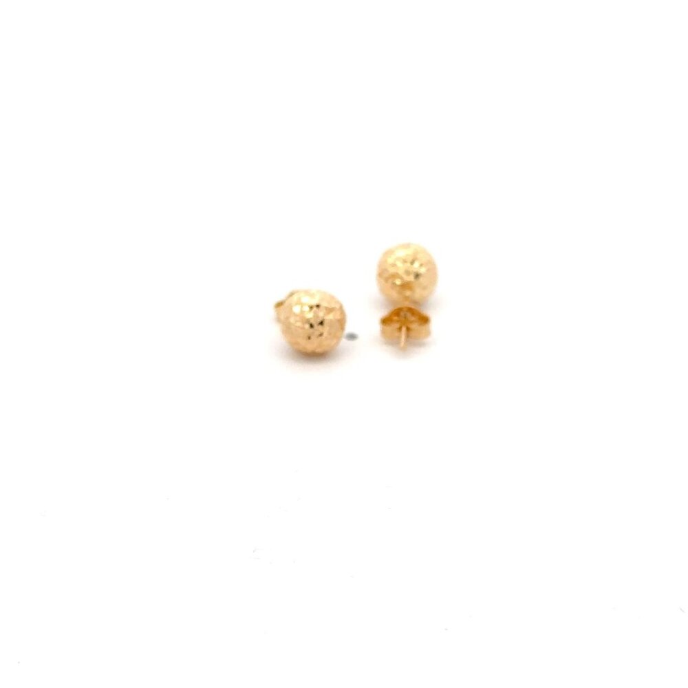 18K Saudi Gold Ball Stud Earrings 1.52 grams - Picture 6 of 9